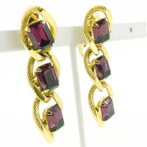 GIVENCHY earrings color stone triple Gold Hardware ?~ Stone Used T19159 - Picture 2 of 8